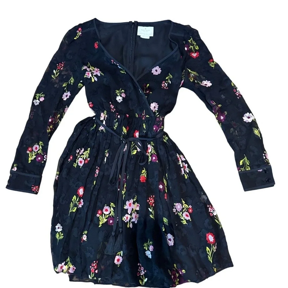 Kate‎ Spade New York Floral Dress – Size 2 – Sheer Overlay